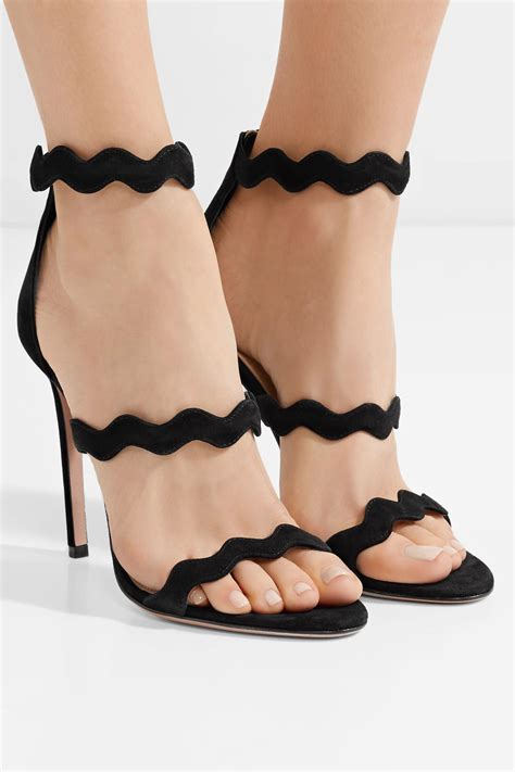 prada scalloped heels black|prada high heel boots.